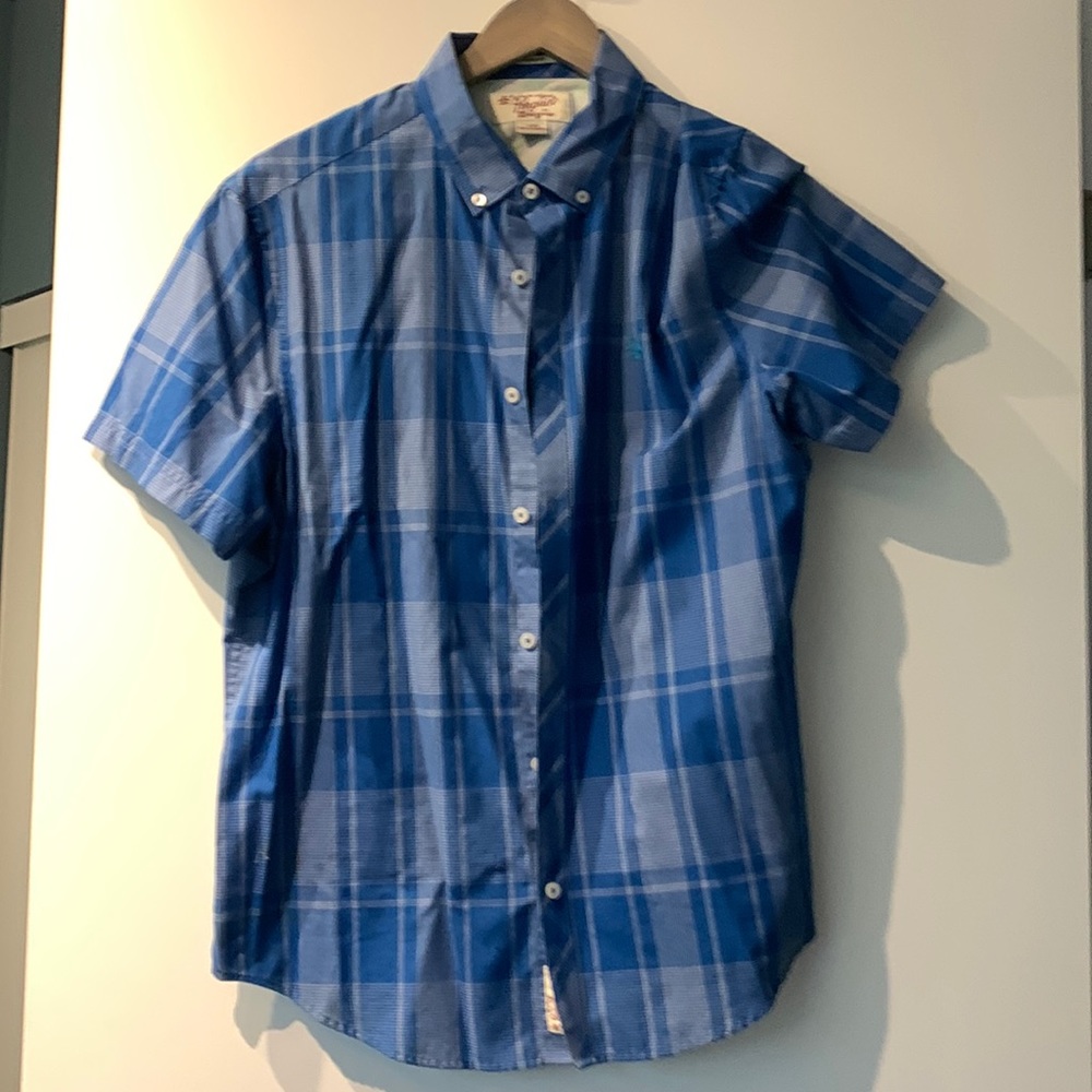 Original Penguin 🐧 Blue classic fit men’s short sleeve shirt